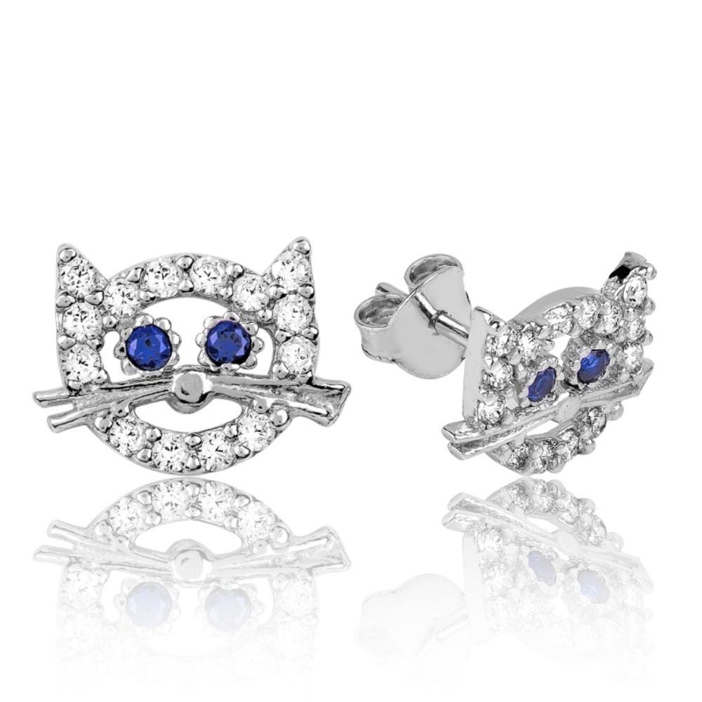 925 Sterling Silver with Cubic Zirconia Stones Cat - Picture 7 of 7